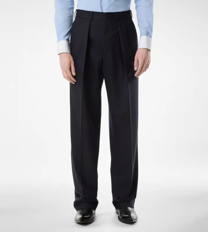 SUBTLE PINSTRIPE DOUBLE PLEAT PANT NAVY online